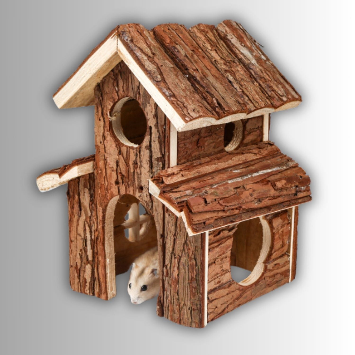 Hamster Schors Kasteel Speelset hamster in houten hekwerk